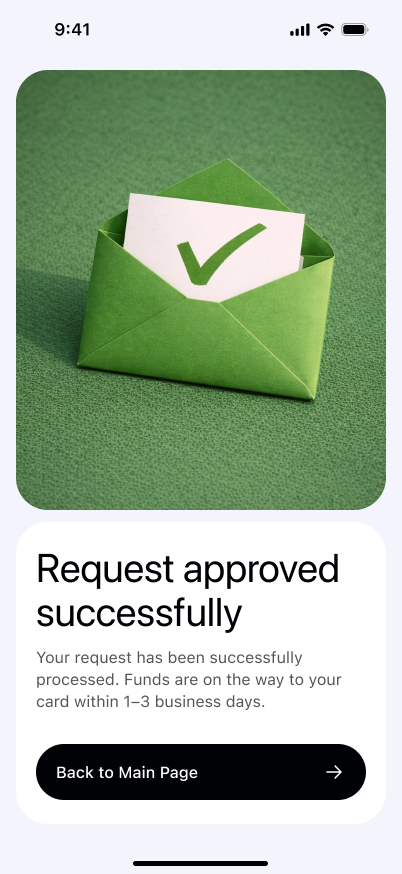 Request approved successfully